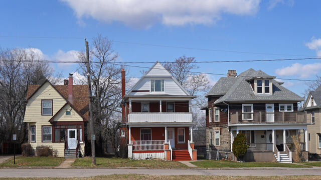 Row of older houses in a suburb