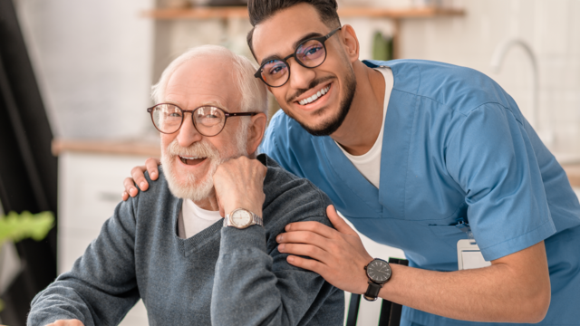 Caregiver with client