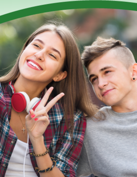 Tobacco Program: two youths taking selfie