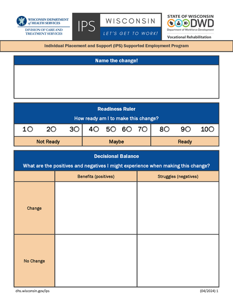 IPS Goal Exploration Worksheet Page 1