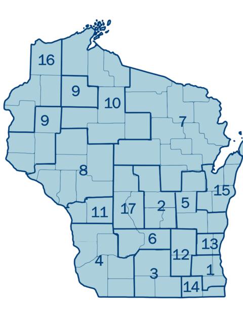 Wisconsin radon information map