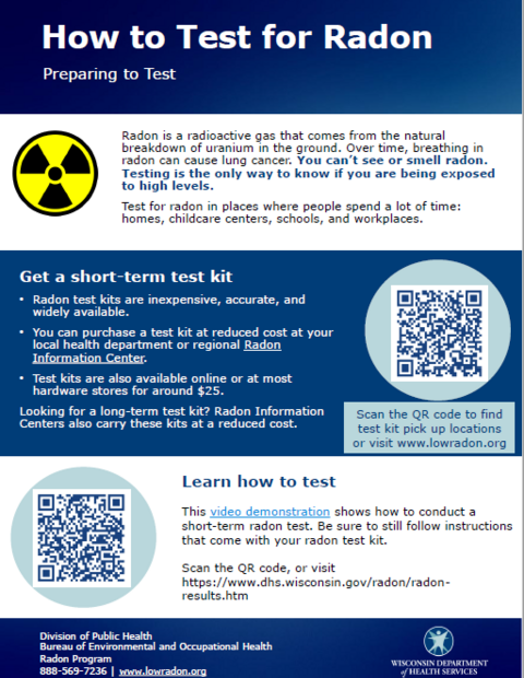 Radon fact sheet front page