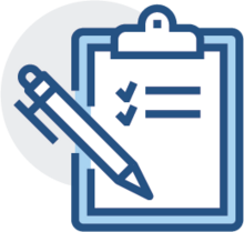 Clipboard with a checklist and pen