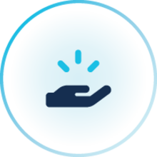 Hand inside of circle