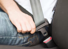 Fastened seat belt.