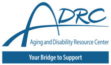 Aging & Disability Resource Center (ADRC) Your Bridge to Support, logo, color