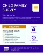 Thumbnail image of the Child Family Survey Flyer