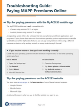 Troubleshooting Guide: Paying MAPP Premiums Online