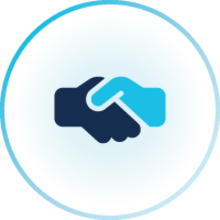 Handshake inside circle