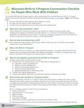 Wisconsin Birth to 3 Program conversation checklist for people who work with children, P-03017