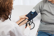 A blood pressure reading was taken.