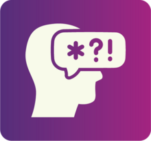 Head with speech bubble icon