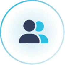 Illustration of two people together in a circle