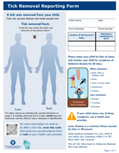 Tick Removal Reporting Form