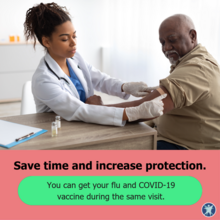 Doctor putting band-aid on patient with text "Save time and increase protection"