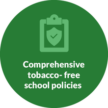 Text reads: "Comprehensive tobacco-free school policies"