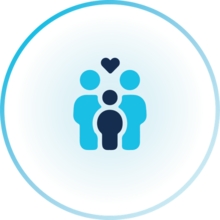 Two people inside of circle