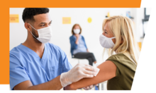 Adult getting a vaccination