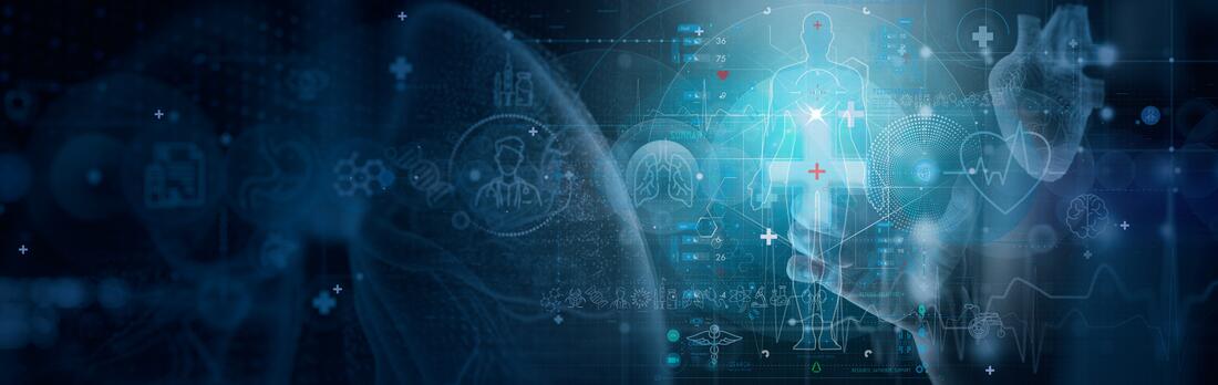 Floating medical health images representing check concept
