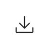 Flat image of an icon showing either download or install