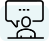 Icon of person with speech bubble